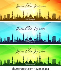 Vector illustration of Set of ramadan kareem banners