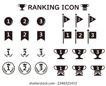 Vector illustration set of ranking icons