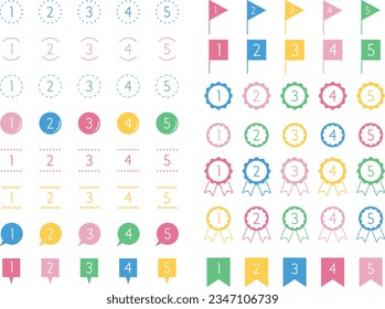 Vector illustration set of ranking and number icons