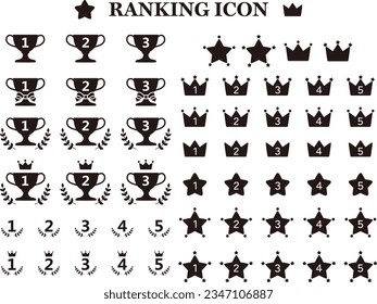 Vector illustration set of ranking and number icons