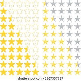 Vector illustration set of ranking stars