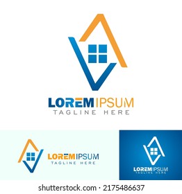 Un conjunto de ilustraciones vectoriales del logotipo de la casa del logotipo inmobiliario
