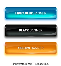 Vector illustration of Set of realistic glass banners for your design.