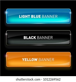 Vector illustration of Set of realistic glass banners for your design.