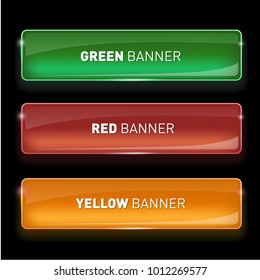 Vector illustration of Set of realistic glass banners for your design.