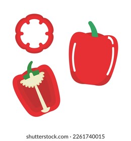 conjunto de ilustraciones vectoriales de paprika rojo