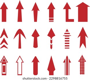 Vector illustration set of red special arrows
