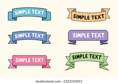 vector illustration set of ribbon banners