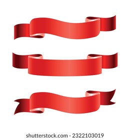 vector illustration set of ribbon banners