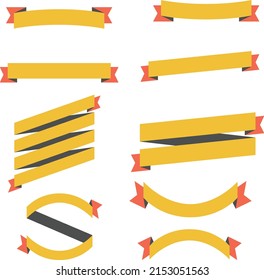 ilustración vectorial de un conjunto de cintas