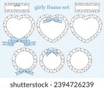 Vector illustration set of ruffles and ribbon frames