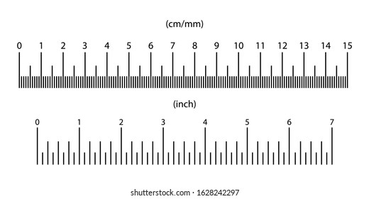 Vector illustration set of rulers of different number systems