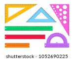 Vector illustration. Set of rulers. Flat style.