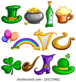 vector illustration of set of Saint Patrick's Day symbol