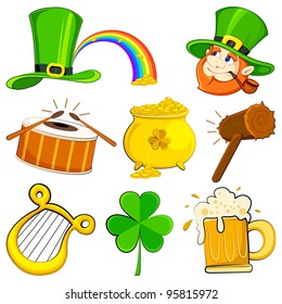 vector illustration of set of Saint Patrick's Day symbol