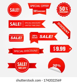 vector illustration set sale labels	