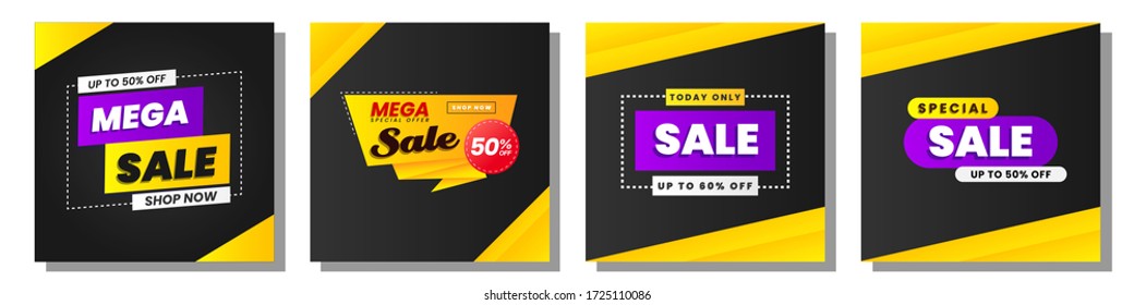 vector illustration set sale poster