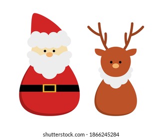 Ilustración vectorial de santa claus y reno.