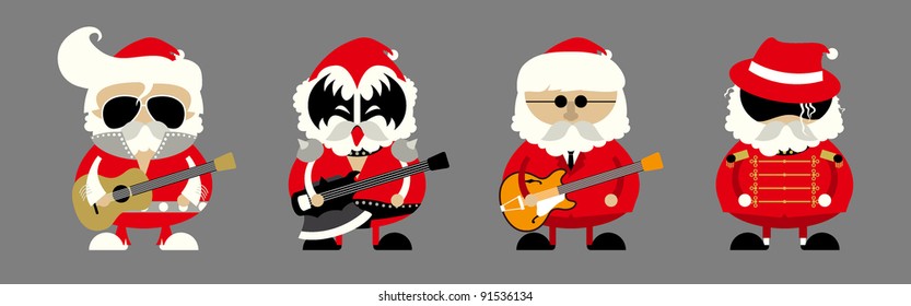 Vector illustration - set of santa claus