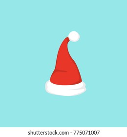 Vector illustration of set of Santa Hats in cartoon design.