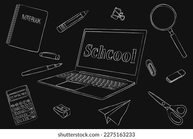 Vektorgrafik einer Reihe von Schulbedarf