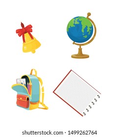 Vector Illustration Set Of School Things