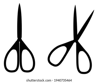 Vektorgrafik-Satz der Schere Silhouette.