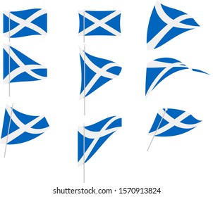 Vector Illustration of Set with Scotland Flag