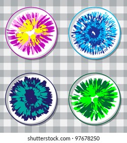 vector illustration set scrap buttons