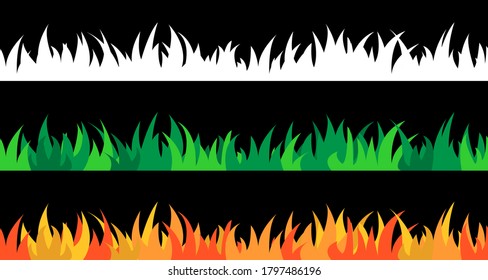 Vector illustration the set of seamless the grass.