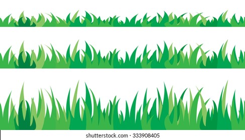 Vector illustration the set of seamless the grass.
