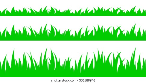 Vector illustration the set of seamless the grass.