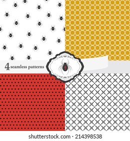 Vector illustration of a set of seamless Halloween backgrounds