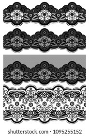 Ilustración vectorial - conjunto de cintas de encaje sin soldadura