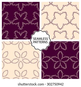 Vector illustration. Set of seamless line patterns.