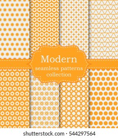 Vector illustration set of seamless modern patterns. Stock vector