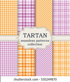 Vector illustration set of seamless tartan patterns. Stock vector