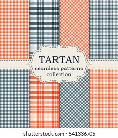 Vector illustration set of seamless tartan patterns. Stock vector