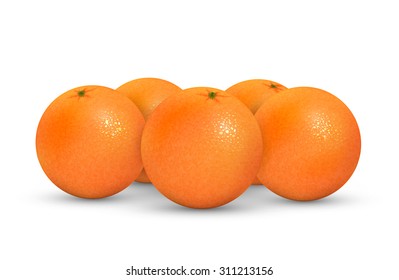Vector illustration set of several fresh bright oranges