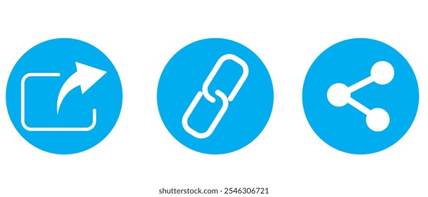 Vector illustration set  of share icon on white background.  333