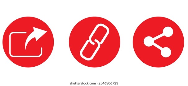 Vector illustration set  of share icon on white background.  333