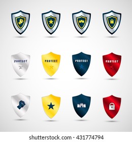 Vector  illustration set with shields.