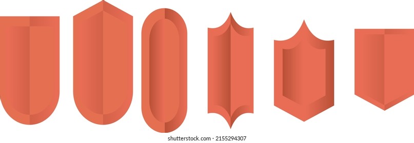vector illustration of a set of shields on a white background