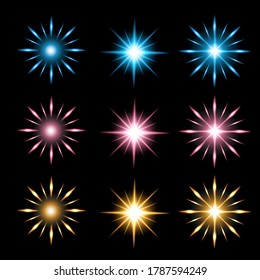 Vector illustration set of shining stars beautiful, great for decorating as the decoration for the holiday