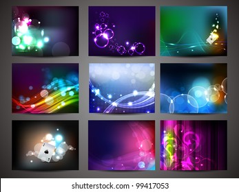 Vector illustration set of shiny and colorful creative abstract background, EPS 10.