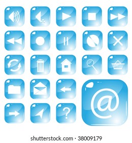 vector illustration of set of shiny icons