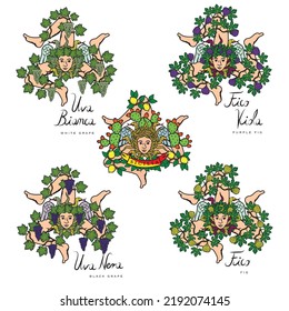 Vector illustration set of Sicilian  triskelions