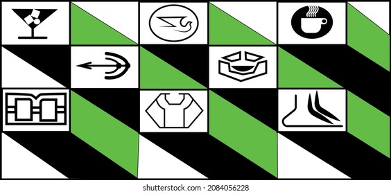 Vector illustration of a set of signs, icons.