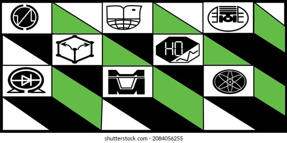 Vector illustration of a set of signs, icons.