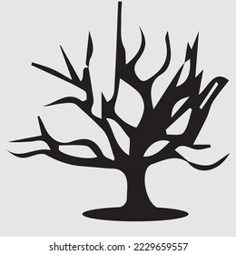 Vector illustration : set of silhouettes of trees